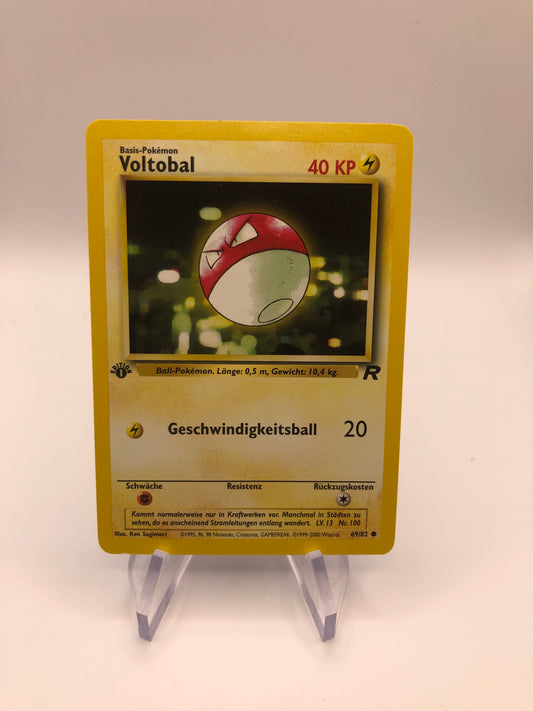 Pokemon Karte Rocket 1.Edition Voltobal 69/82 Deutsch