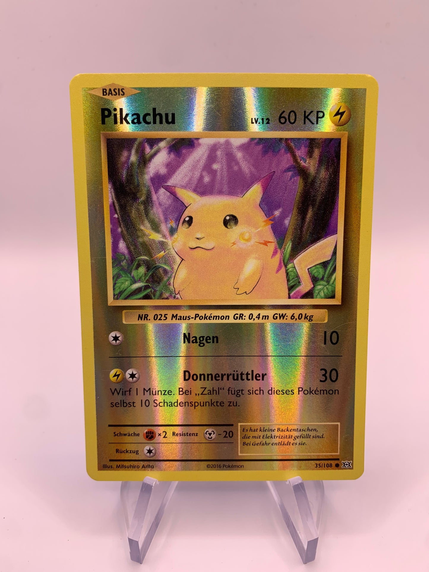 Pokemon Karte Revers Pikachu 35/108 Deutsch