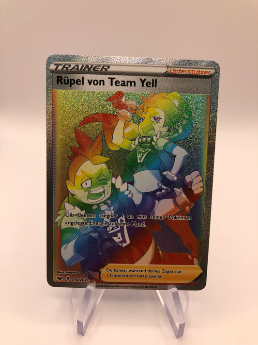 Pokemon Karte Trainer Rainbow Rüpel von Team Yell 210/202 Deutsch