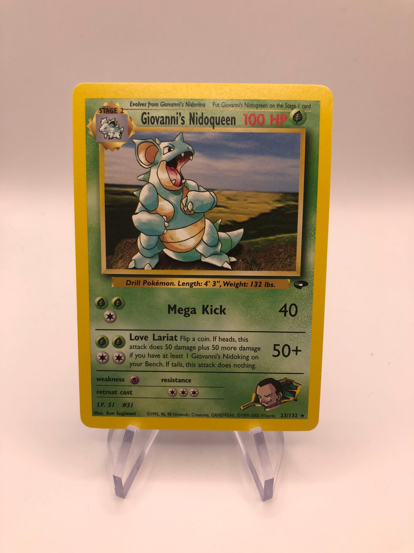 Pokemon Karte Gym Giovannis Nidoqueen 23/132 Englisch