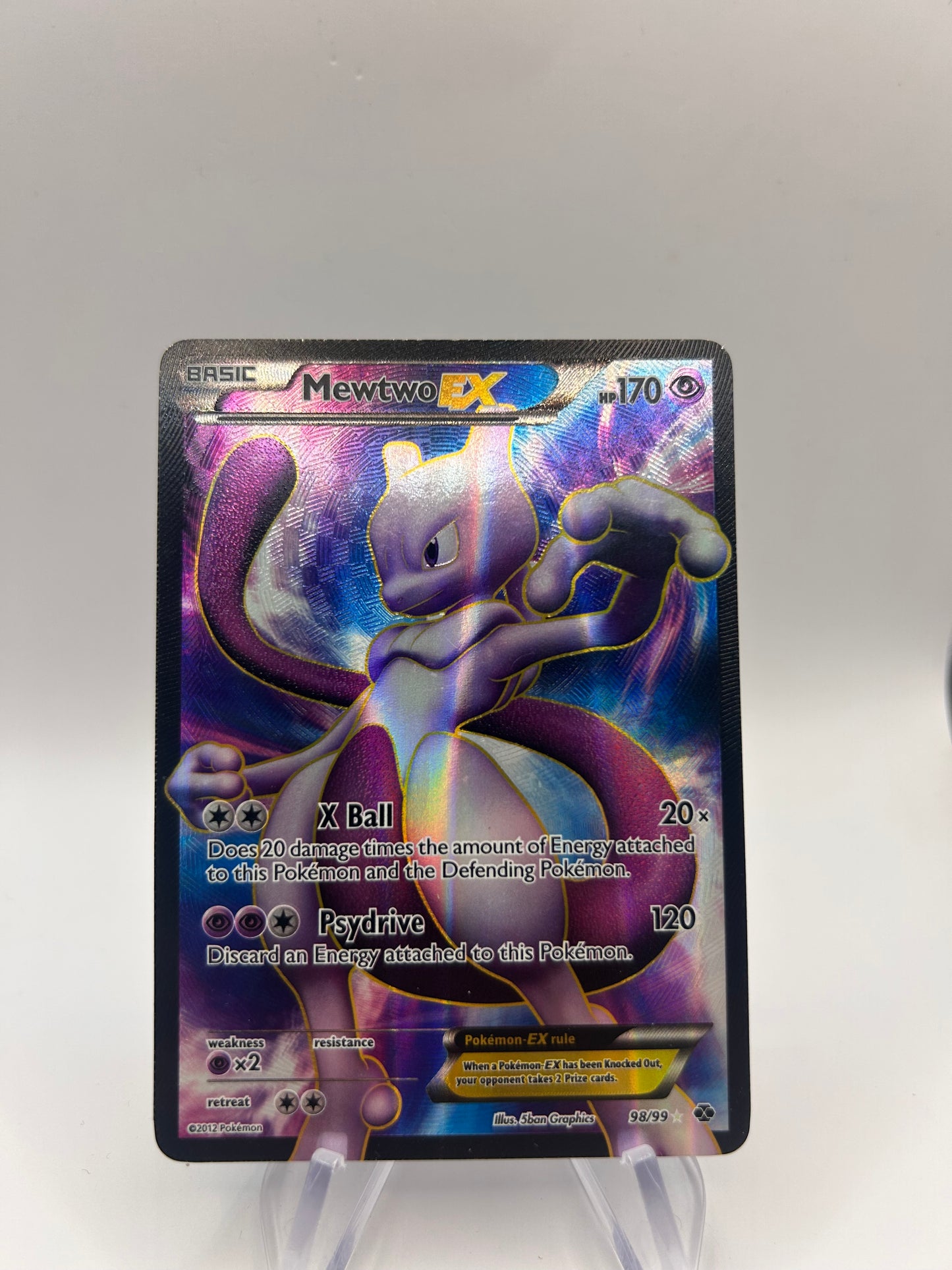 Pokemon Karte Ex Fullart Mewtu 98/99 Englisch