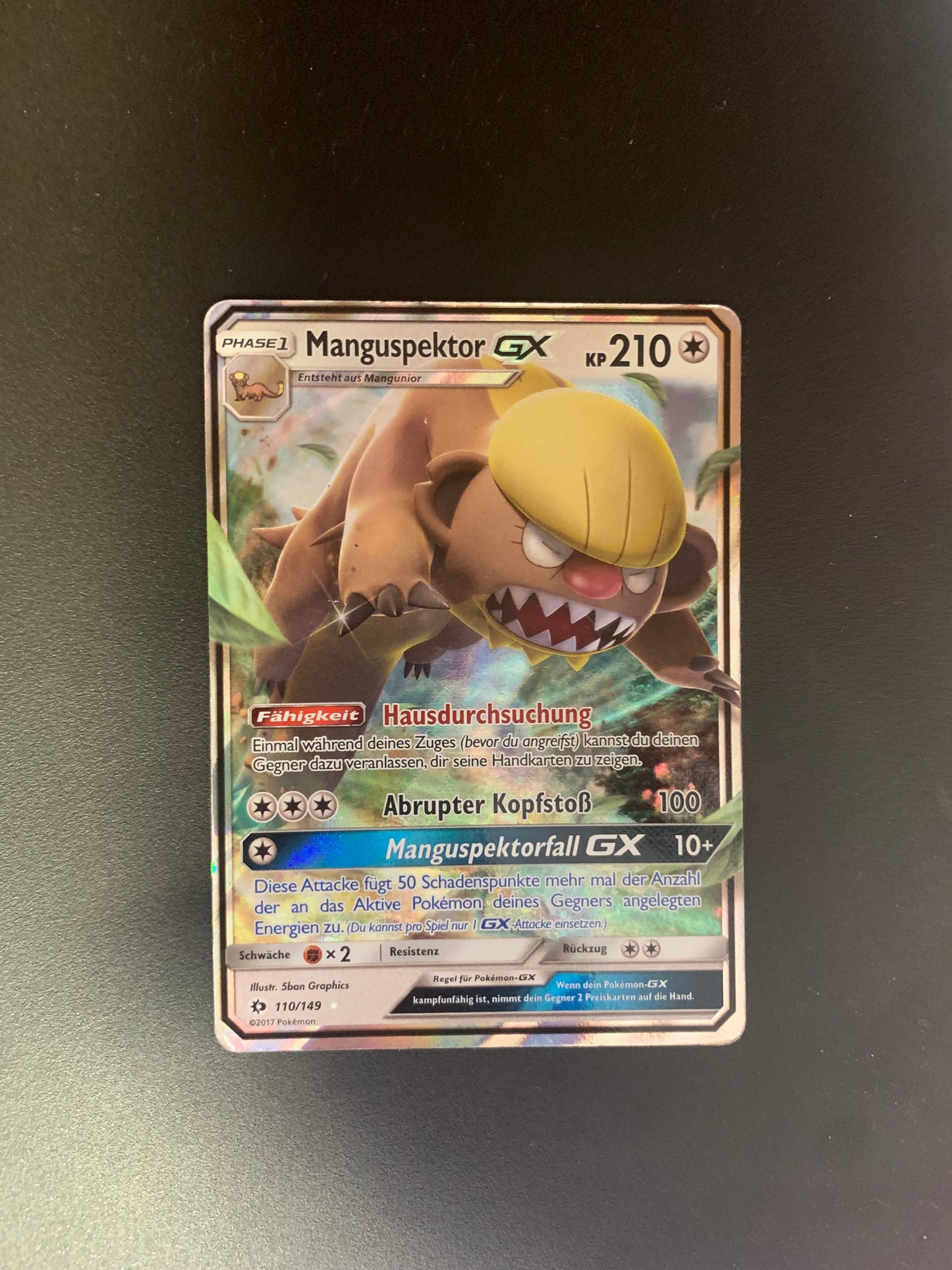 Pokemon Karte Gx Manguspektor 110/149 Deutsch