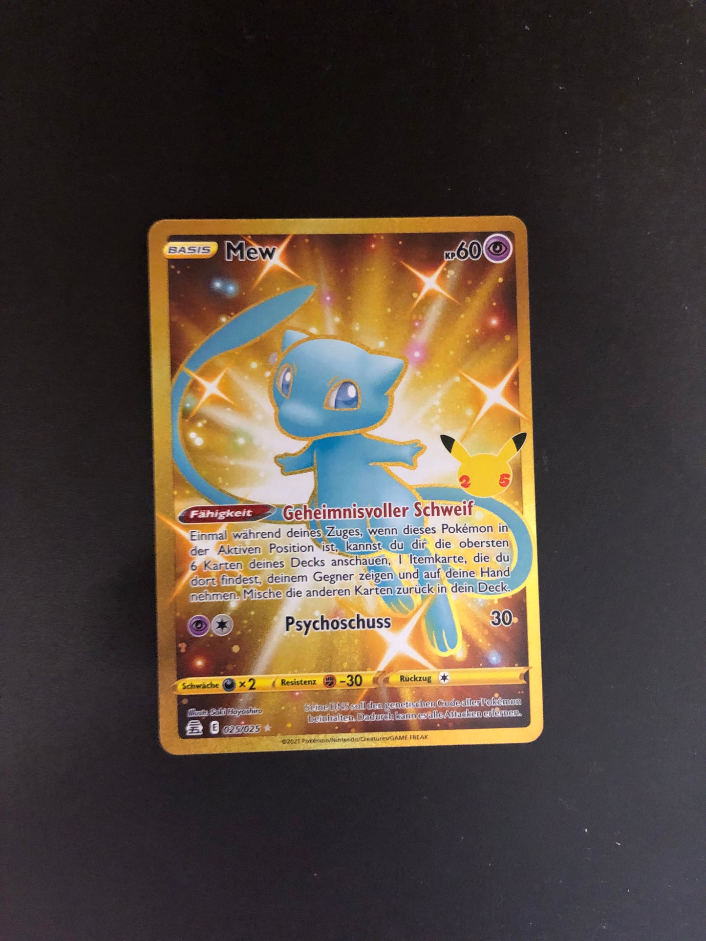 Pokemon Karte Celebration Gold Art Rare Mew 25/25 Deutsch