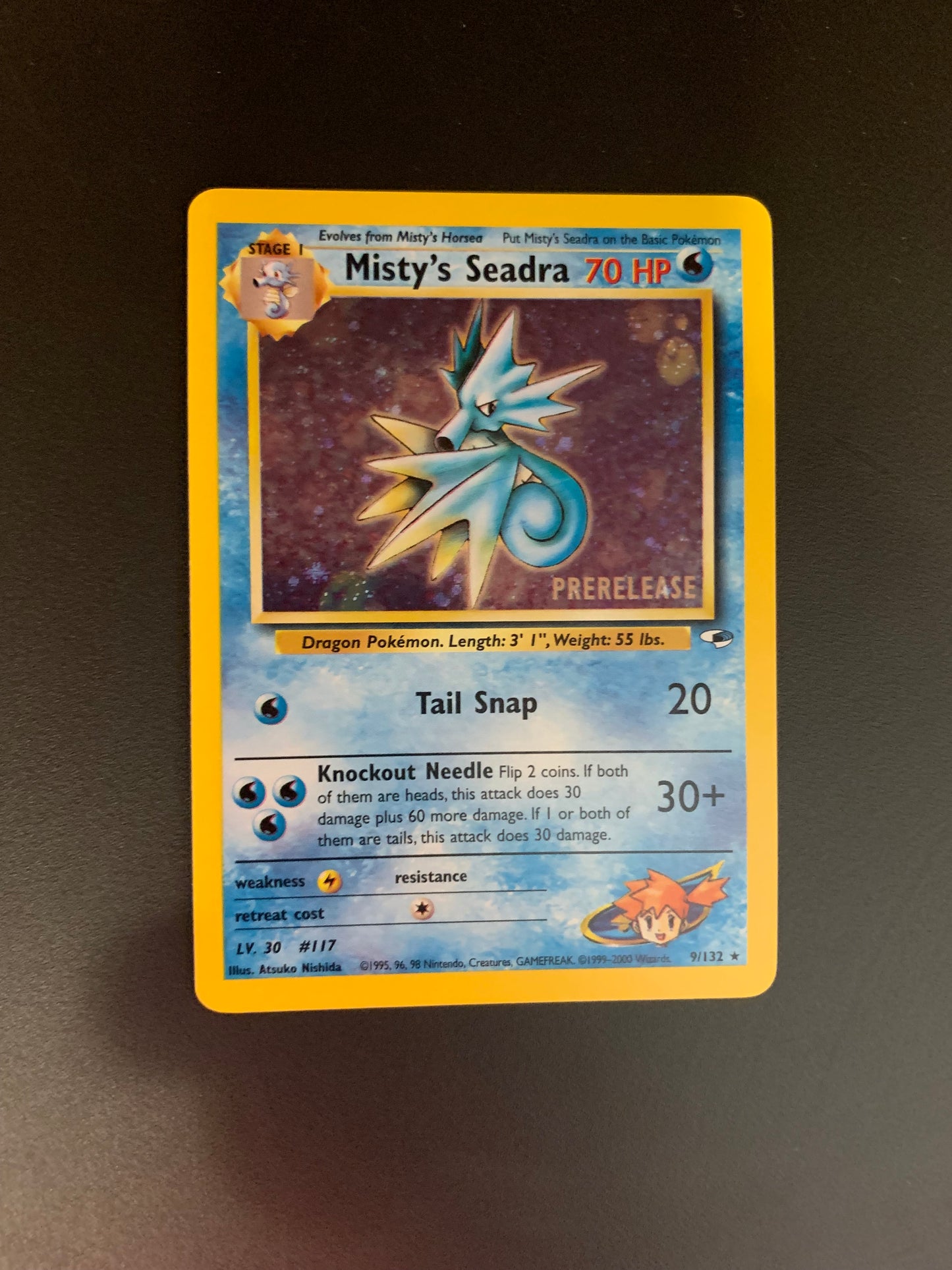 Pokemon Karte Prerelease Holo Misty’s Seemon 9/132 Englisch