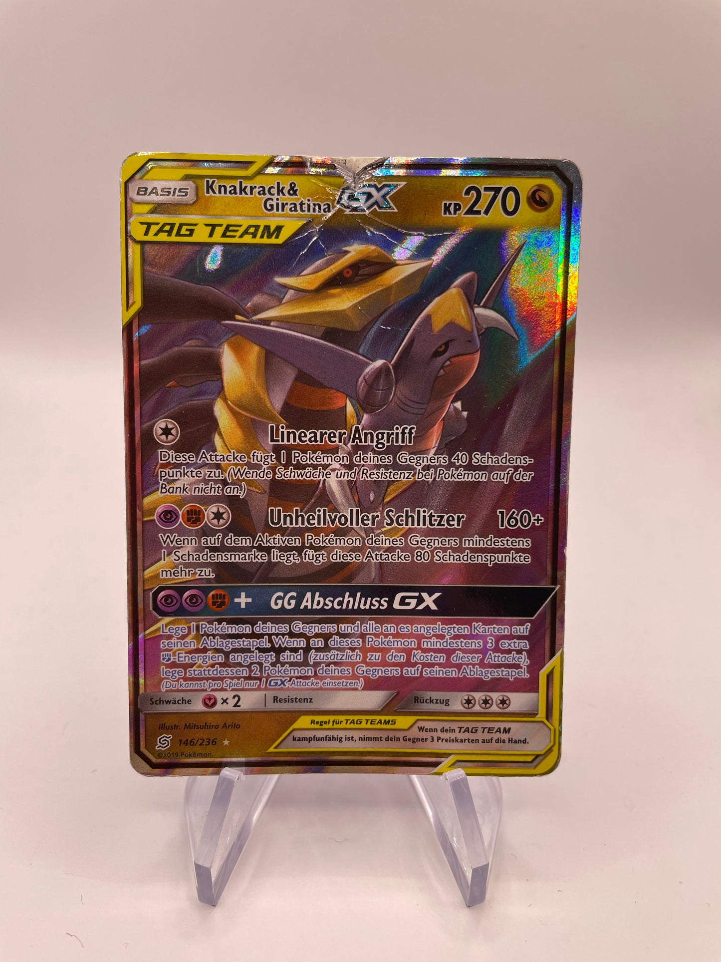 Pokemon Karte GX Tag Team Knakrack&Giratina 146/236 Deutsch