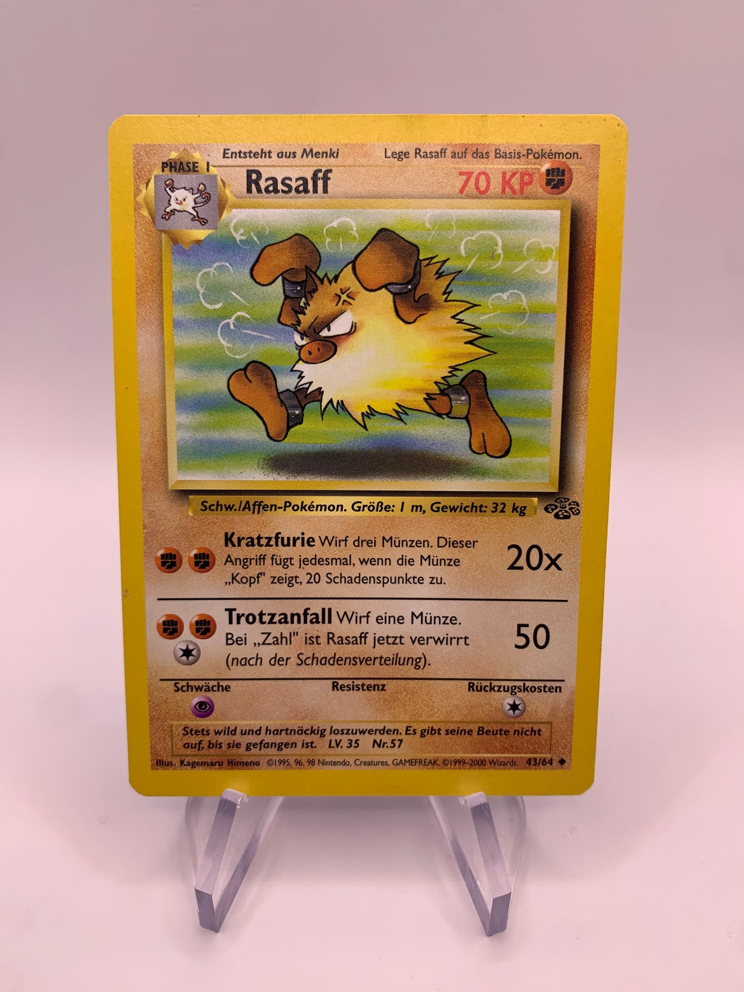 Pokemon Card Rasaff 43/64 Jungle German