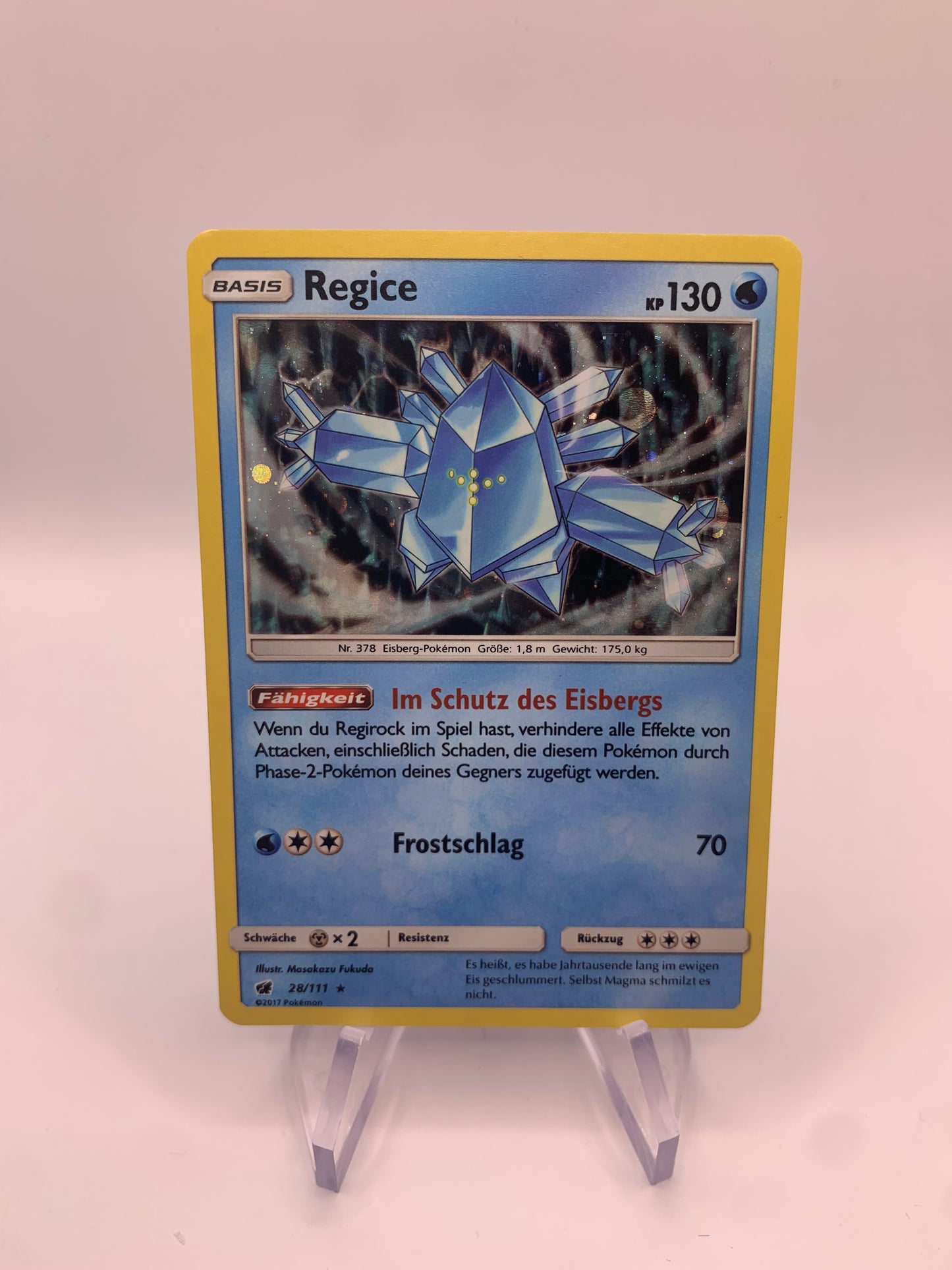 Pokemon Karte Holo Regice 28/111 Deutsch