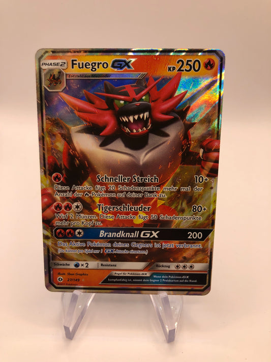 Pokemon Karte GX Fuegro 27/149 Deutsch