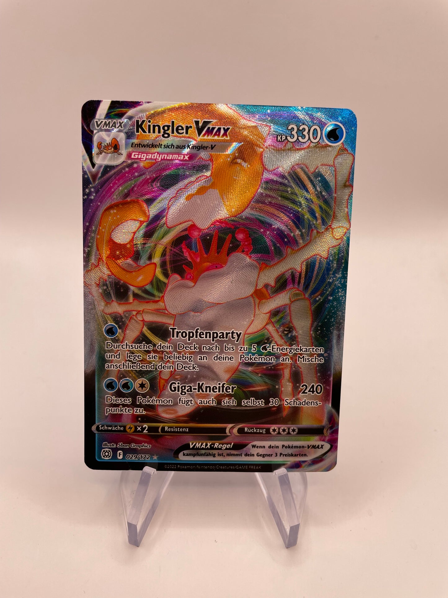 Pokémon Karte VMax Kingler 29/172 Deutsch