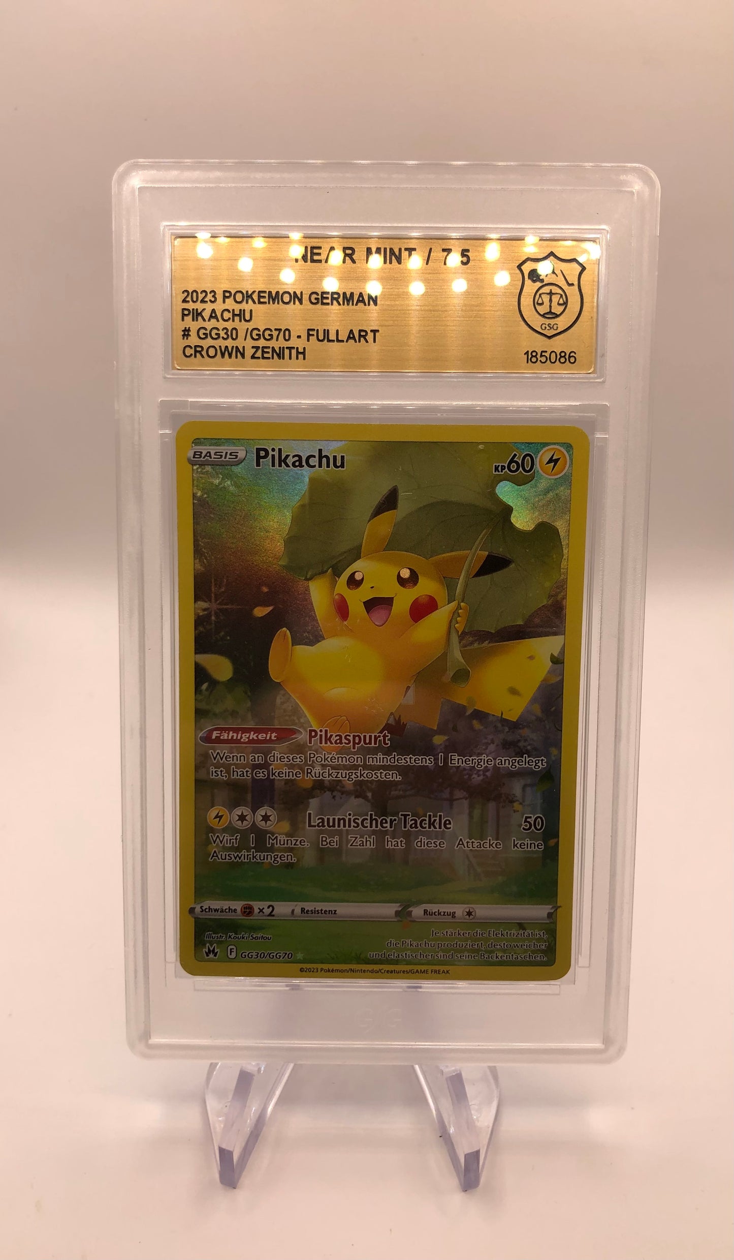 Pokemon Karte GSG 7,5 Art-Rare Pikachu GG30/GG70 Deutsch