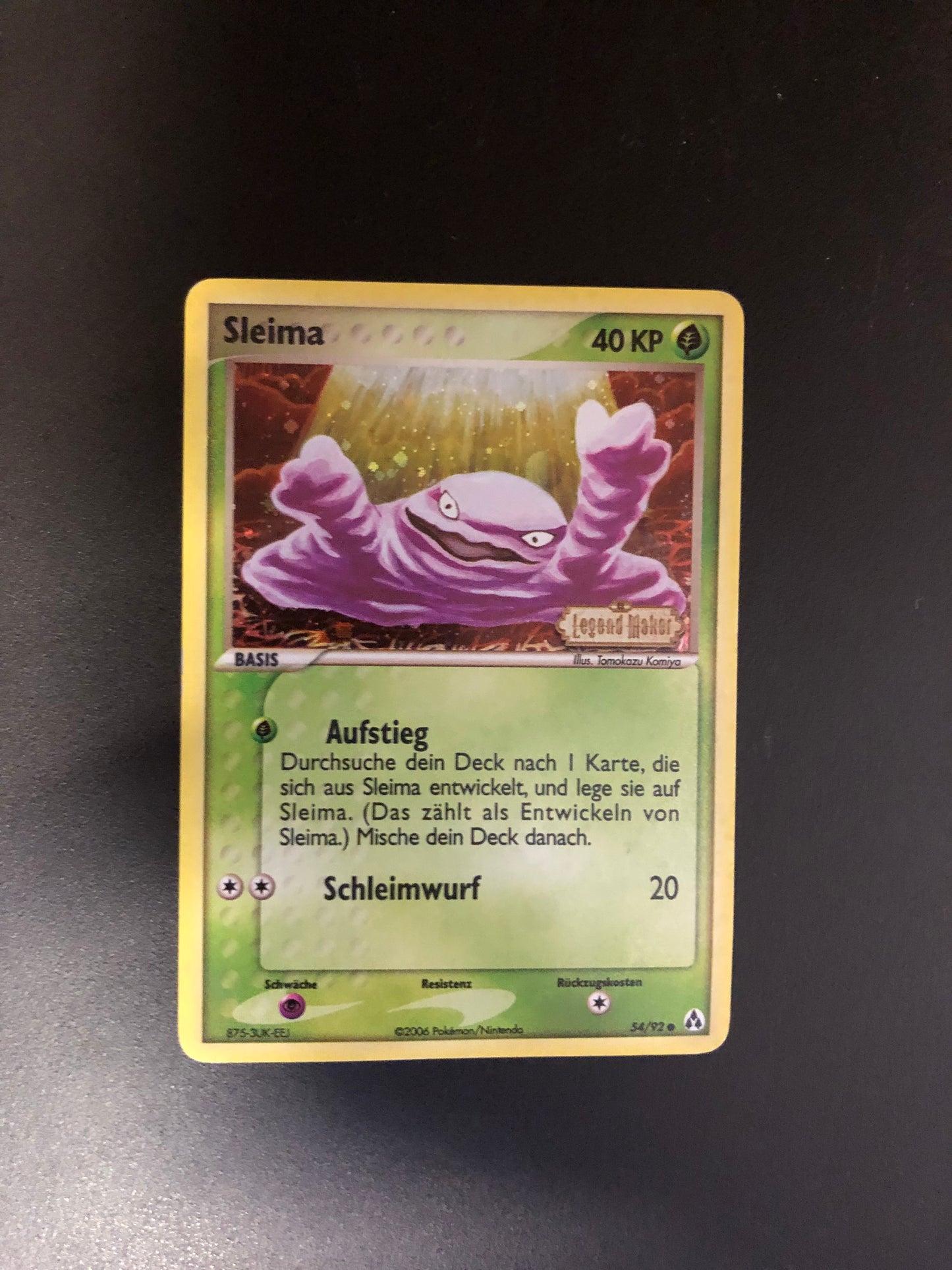 Pokemon Karte Revers Stamp Sleima 54/92 Deutsch
