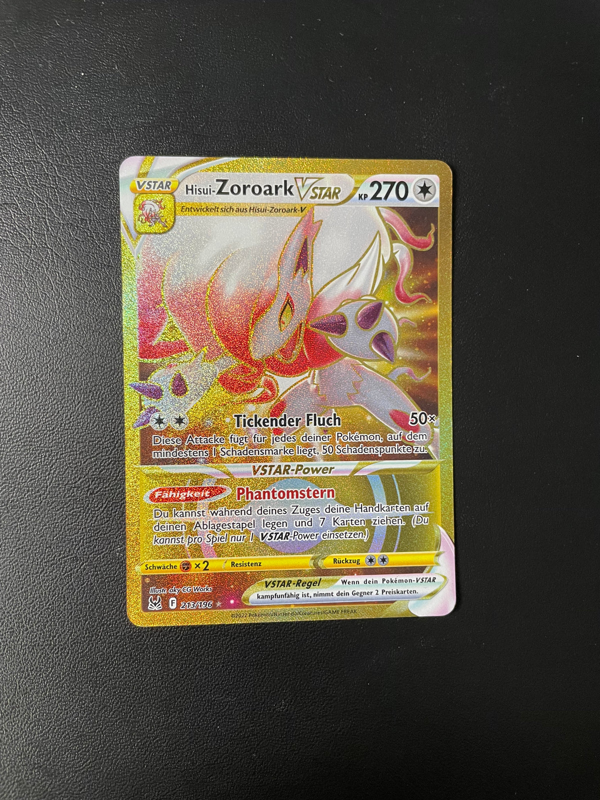 Pokemon Karte VStar Zoroark 213/196 Deutsch