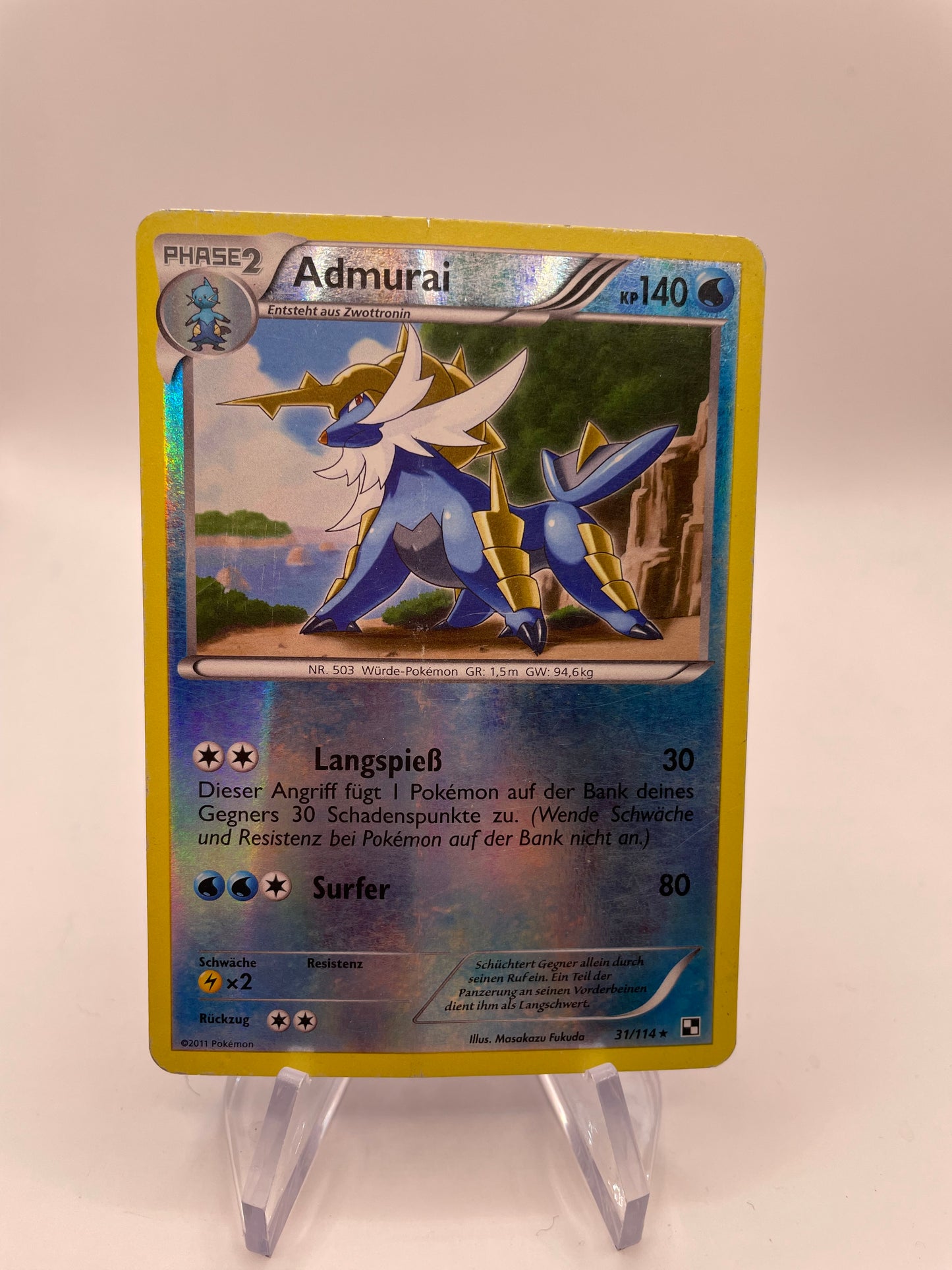 Pokemon Karte Revers Admurai 31/114 Deutsch