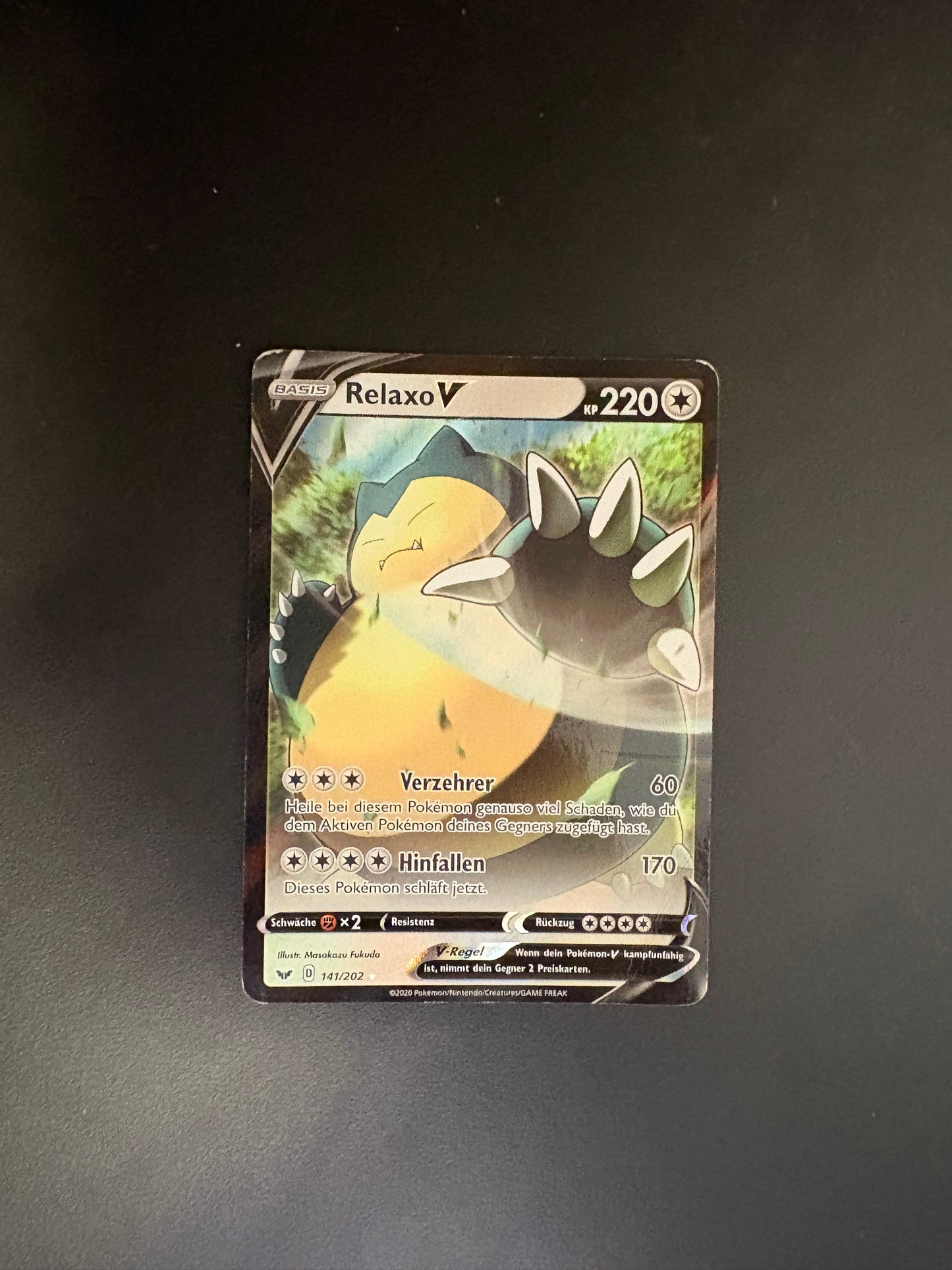 Pokemon Karte V Relaxo 141/202 Deutsch