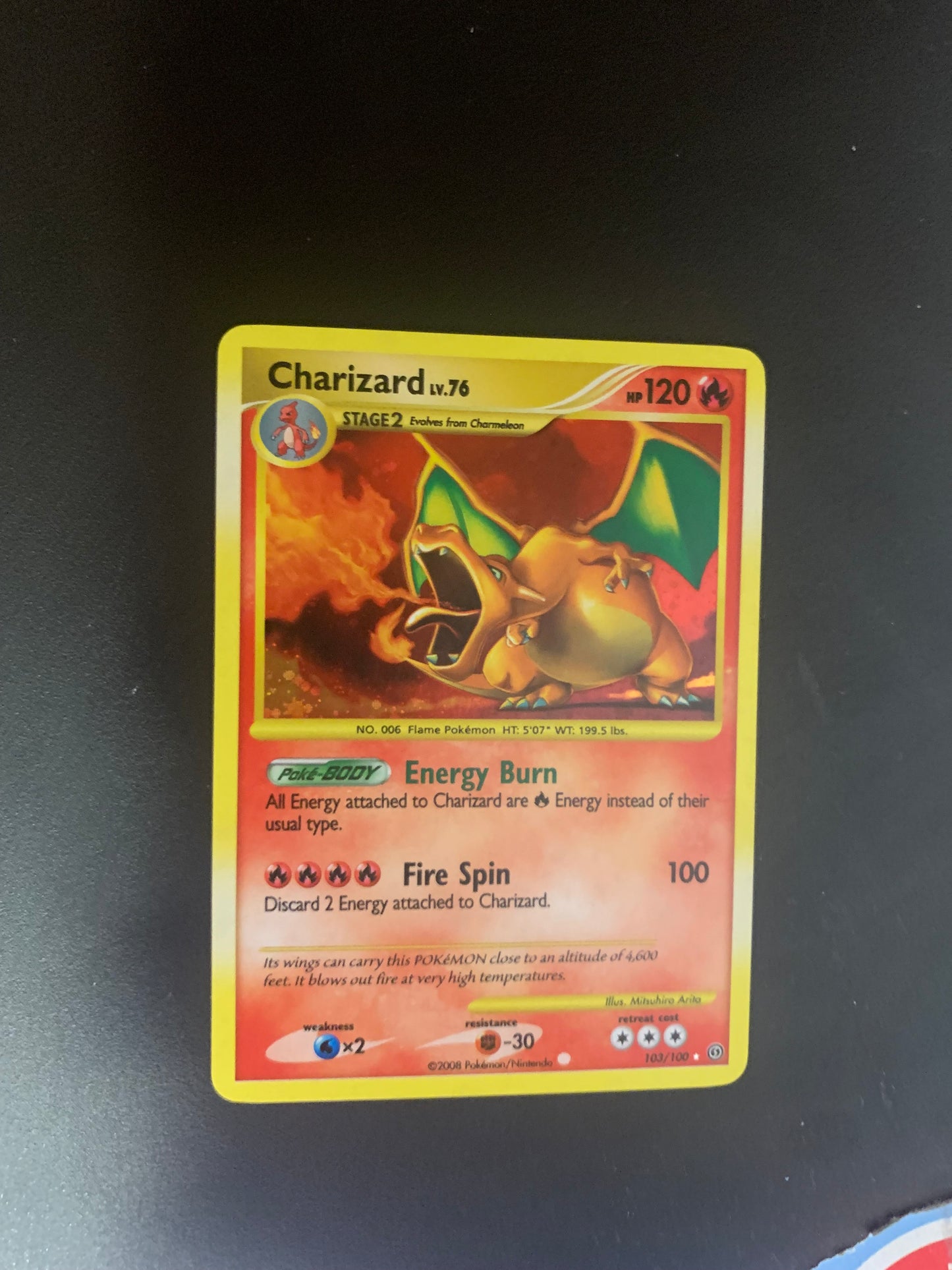 Pokemon Karte Holo Glurak 103/100 Englisch