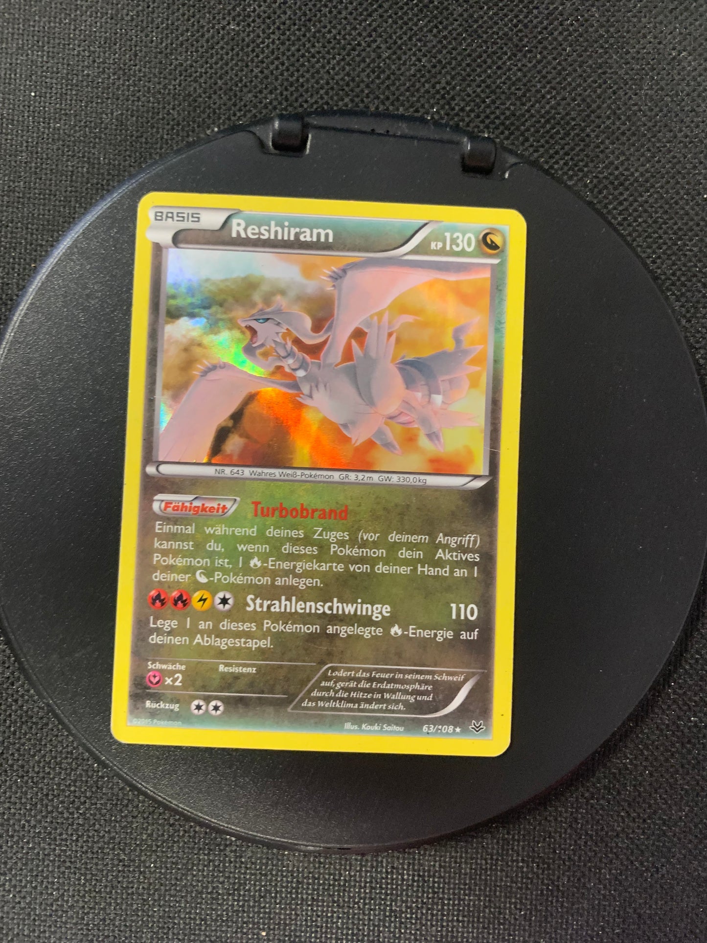 Pokemon Karte Holo Reshiram 63/108 Deutsch