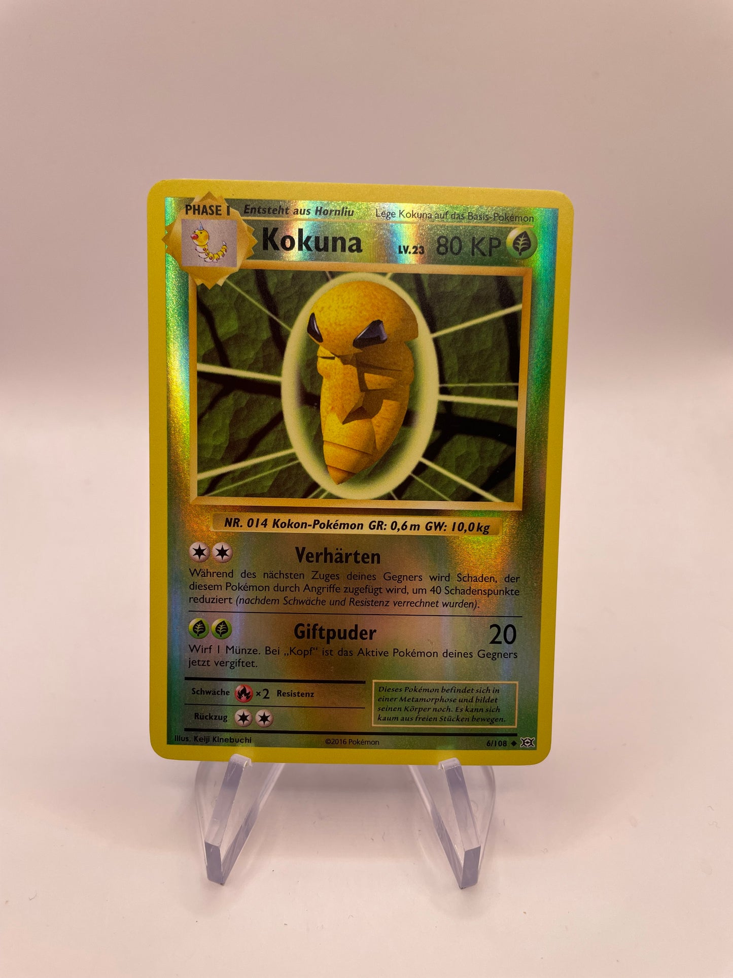 Pokemon Karte Revers Kokuna 6/108 Deutsch