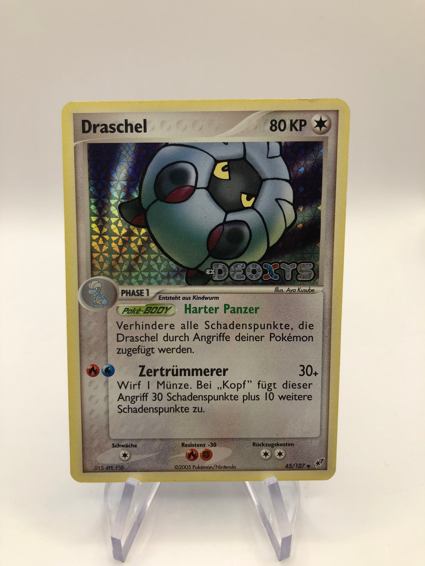 Pokemon Karte Revers Stamp Draschel 45/107 Deutsch