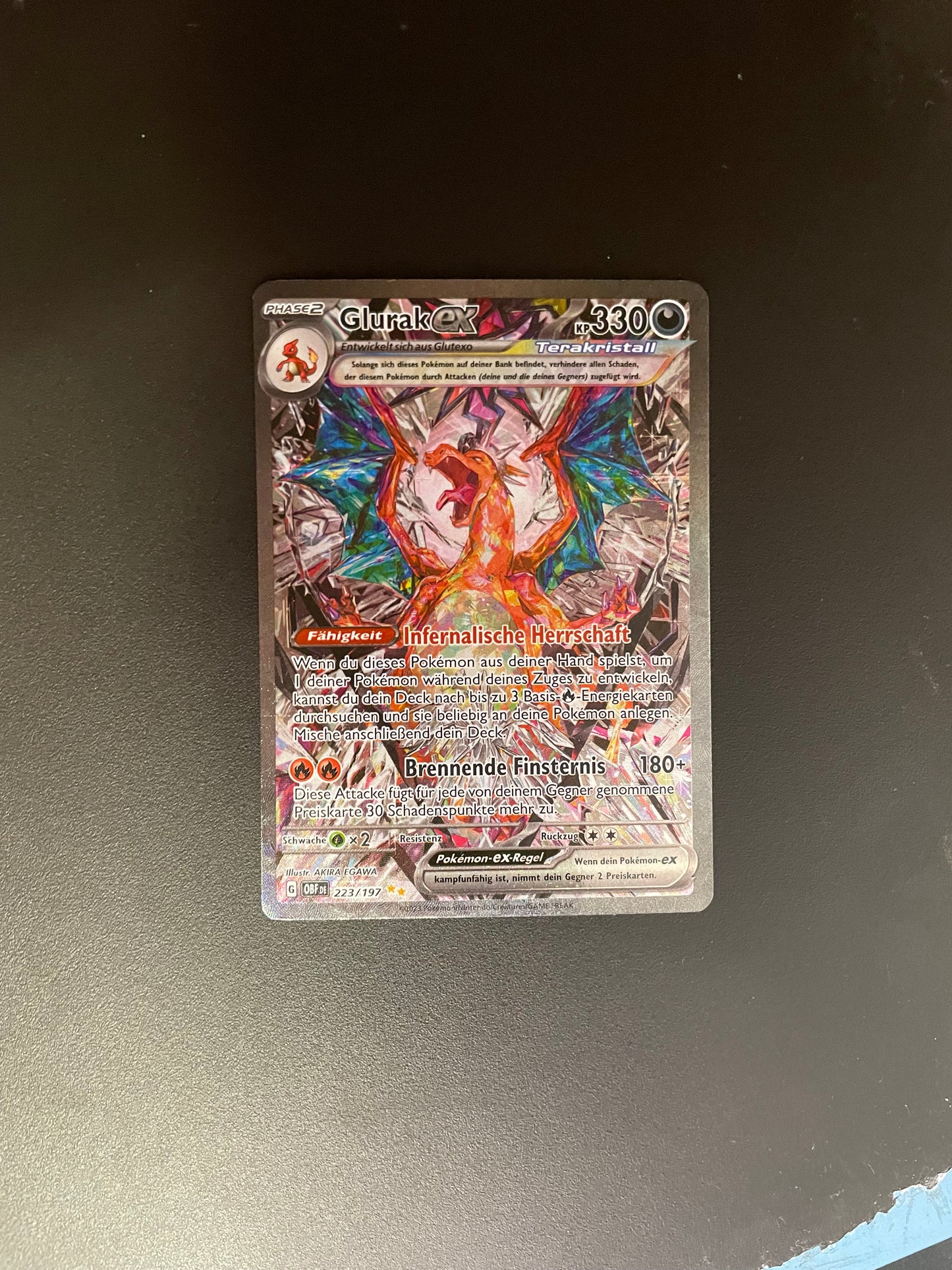 Pokemon card ex Alt-Art Charizard 223/197 German
