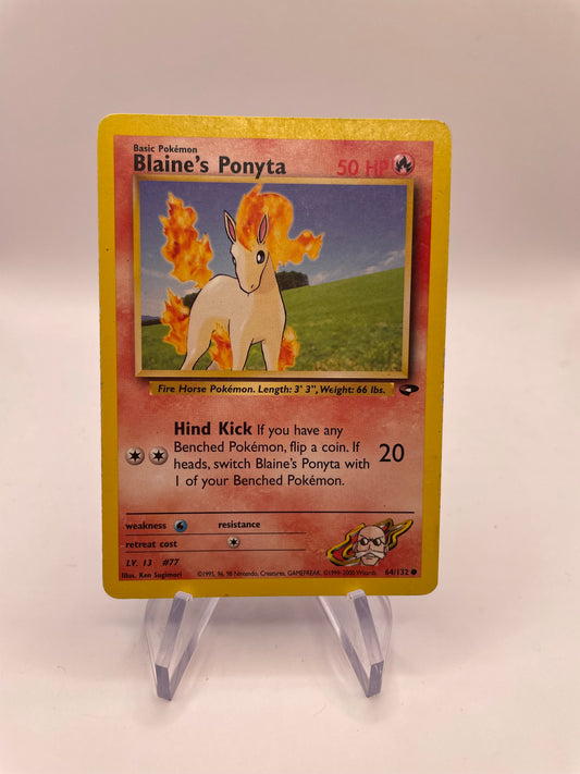 Pokemon Karte Gym Challenge Blaine‘s Ponyta 64/132 Englisch