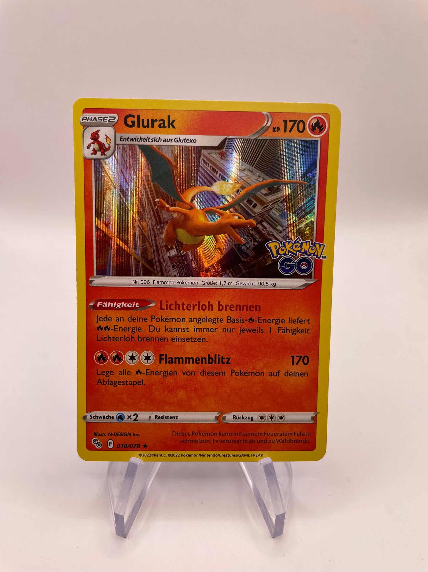 Pokemon Karte Holo Glurak 10/78 Deutsch