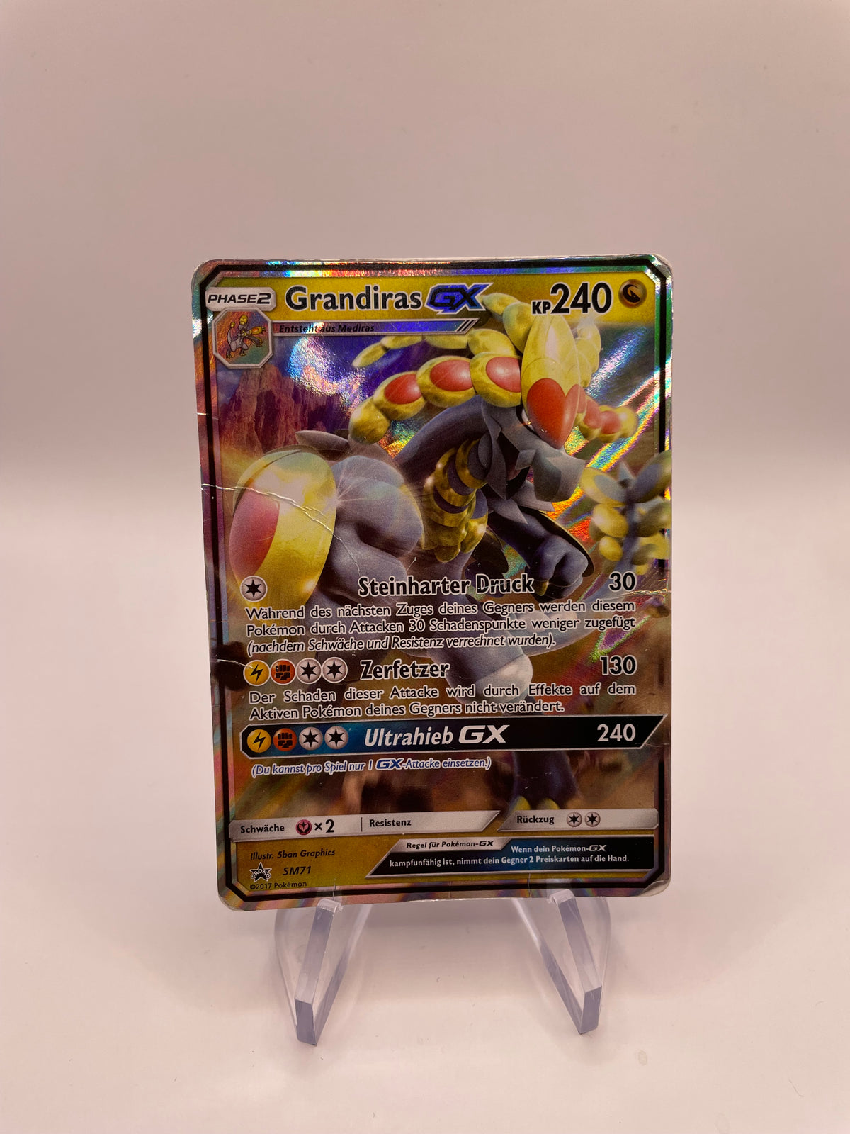 Pokemon Karte GX Promo Grandiras SM71 Deutsch