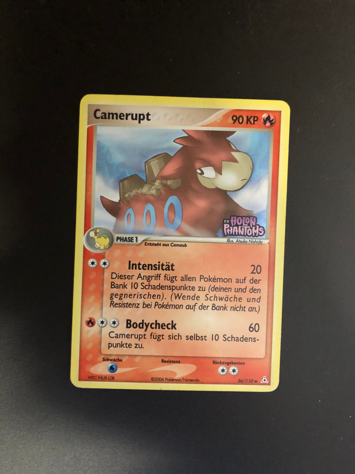 Pokemon Karte Revers Stamp Camerupt 36/110 Deutsch