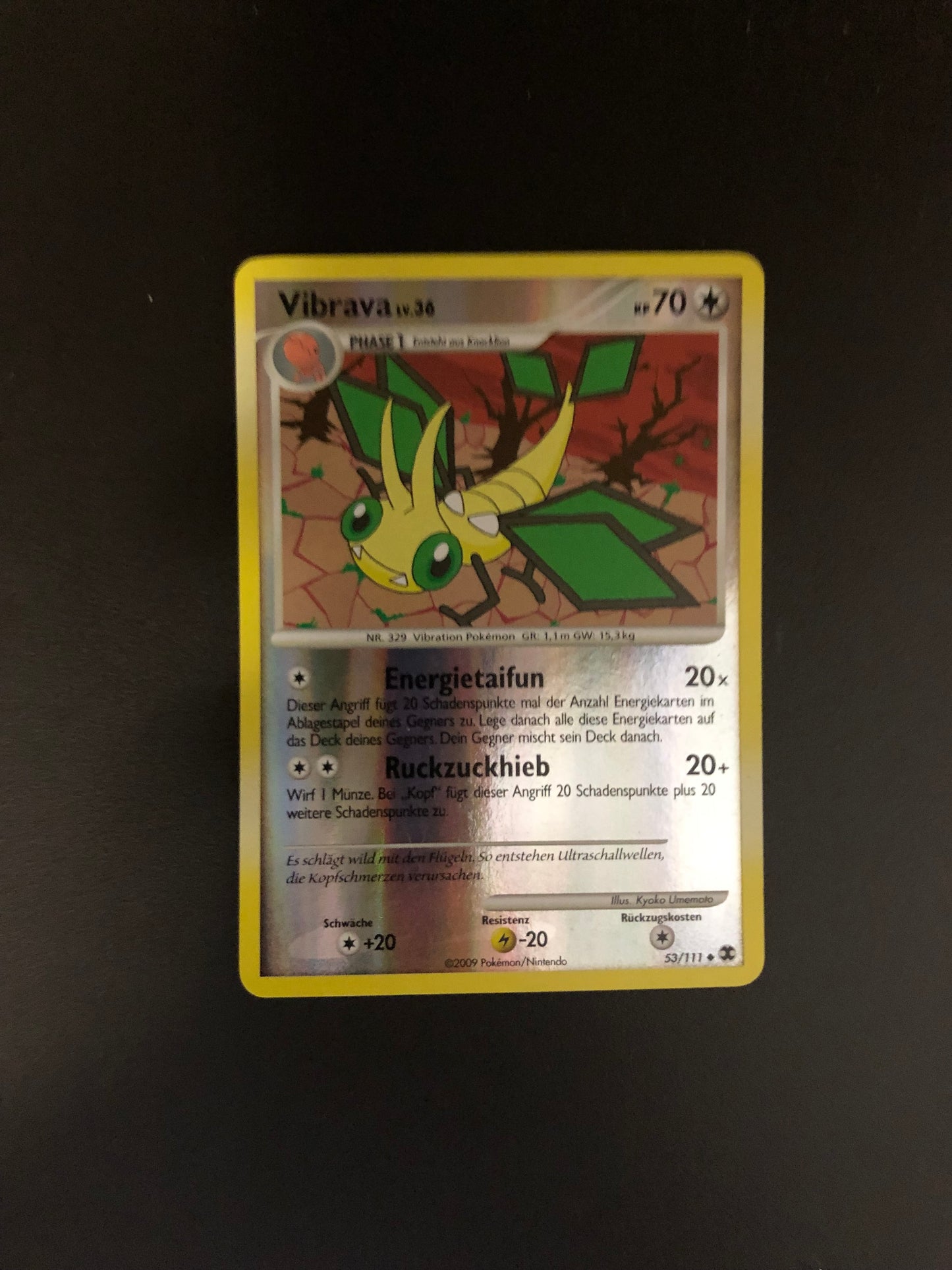 Pokemon Karte Revers Vibrava 53/111 Deutsch