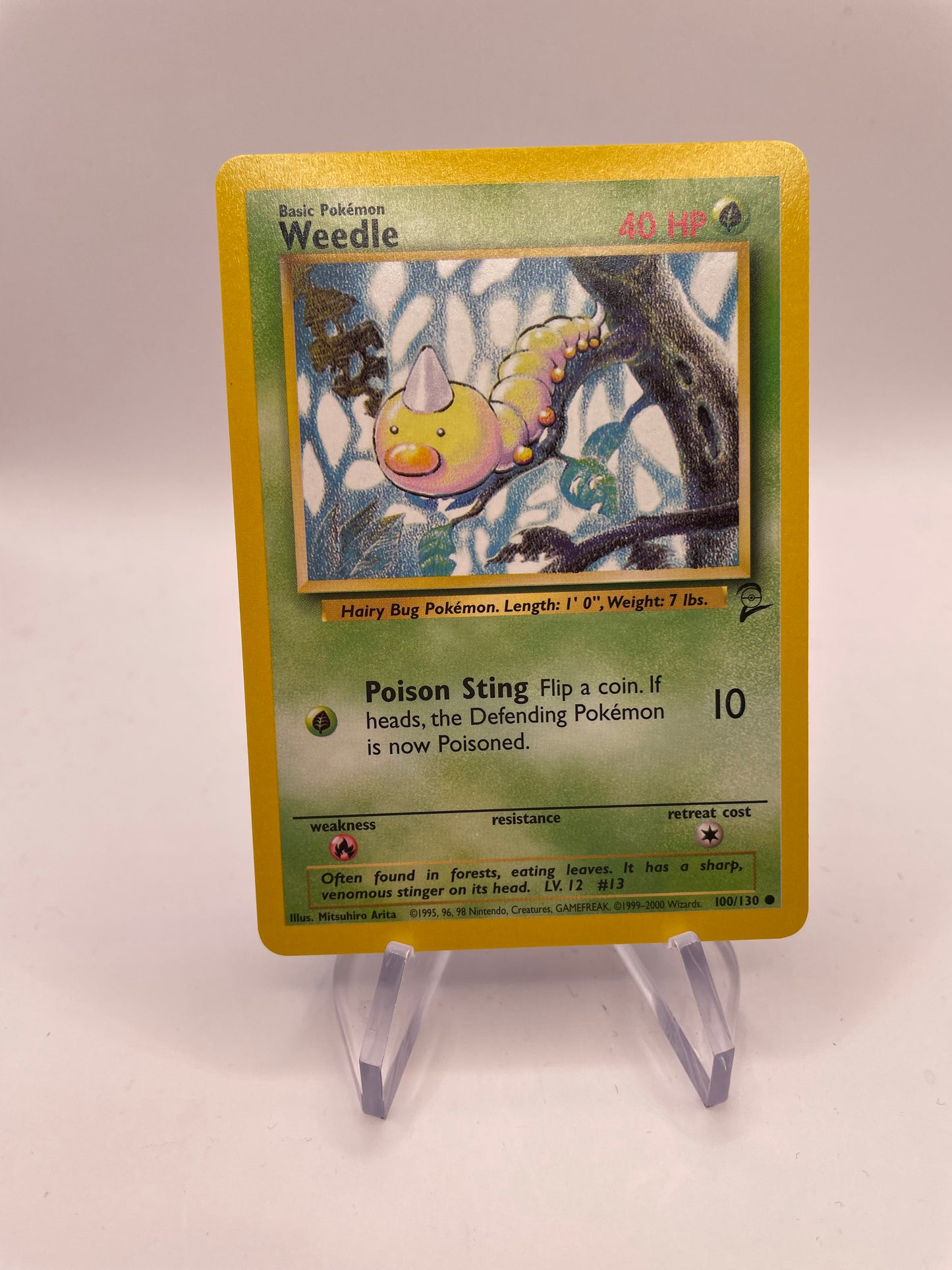 Pokemon Karte Base Set 2 Weedle 100/130 Englisch
