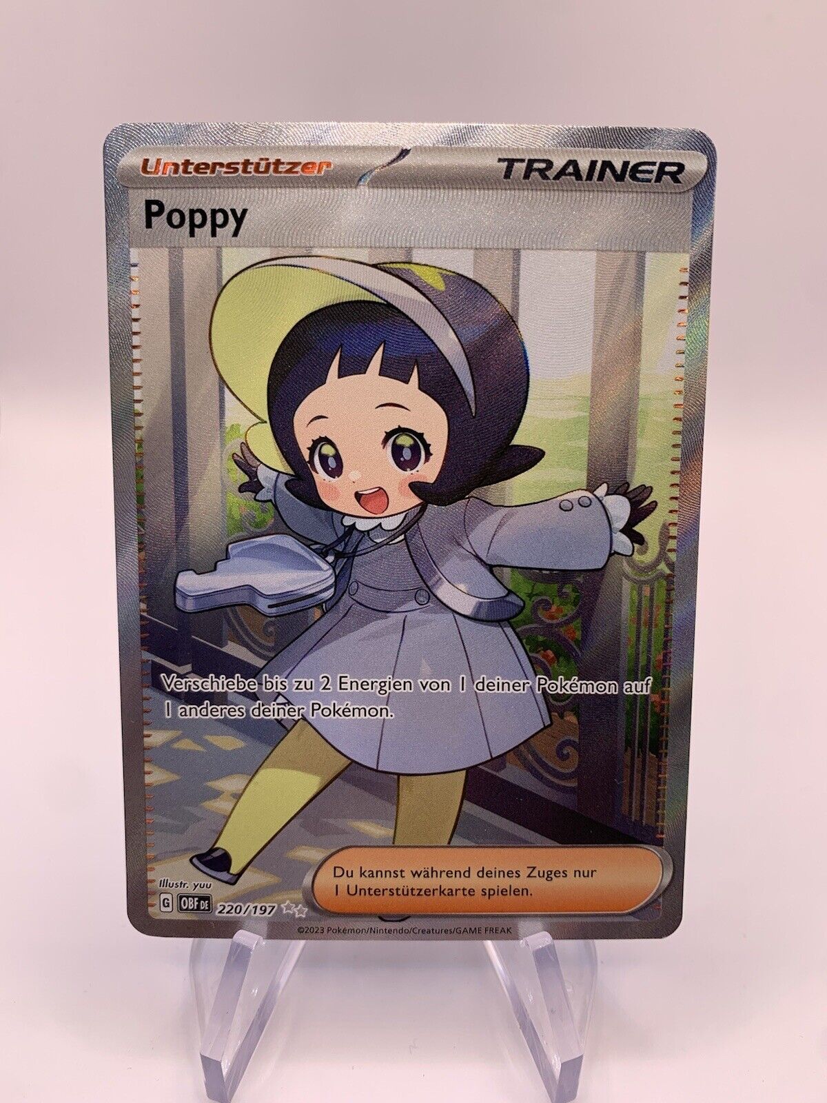 Pokemon Karte Trainer Poppy 220/197 Deutsch