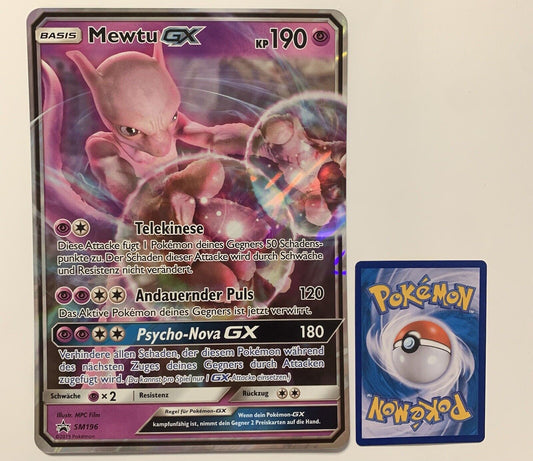 Pokemon Karte GX Promo XXL Mewtu SM196 Deutsch