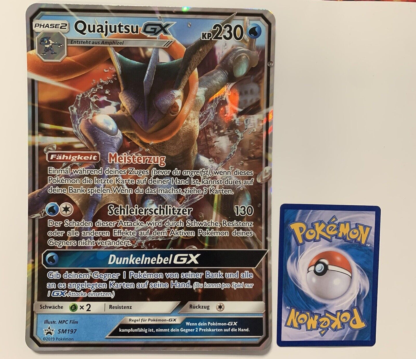 Pokemon Karte GX Promo XXL Quajutsu SM197 Deutsch