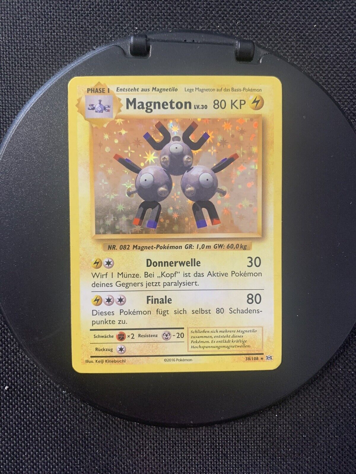 Pokemon Karte Holo Magneton 38/108 Deutsch