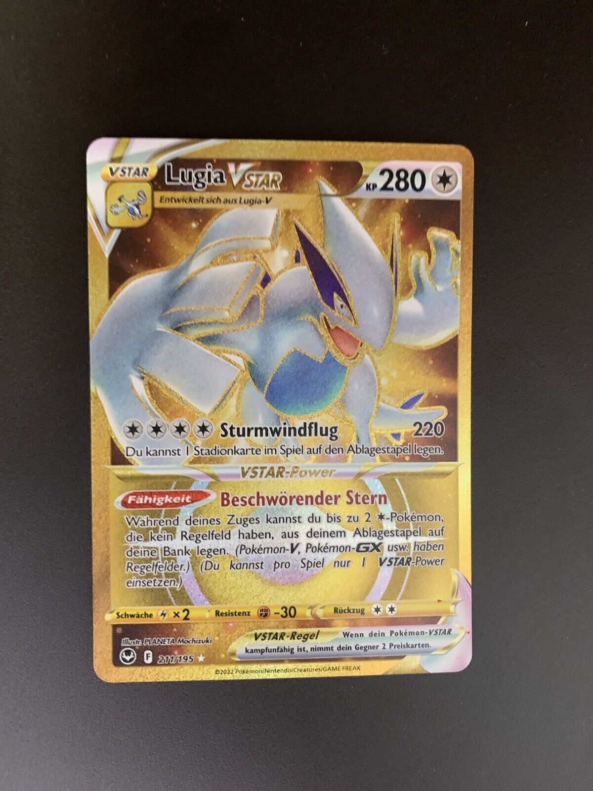 Pokemon Karte Vstar Gold Lugia 211/195 Deutsch