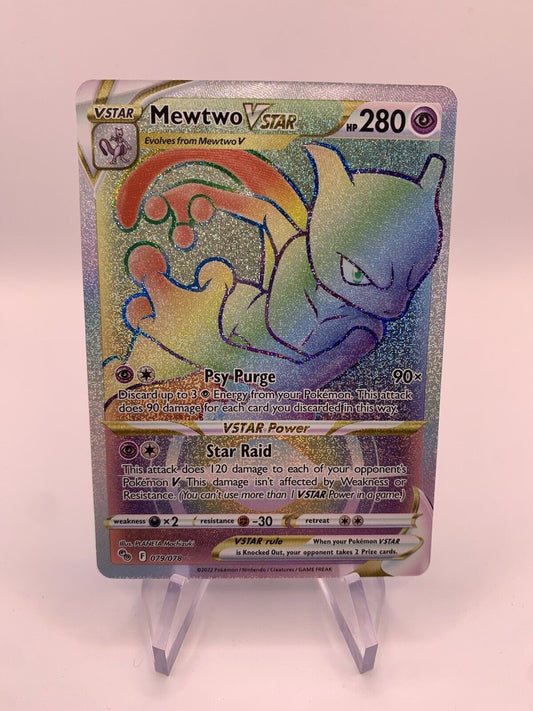 Pokemon Karte Vstar Rainbow Mewtu 79/78 Englisch