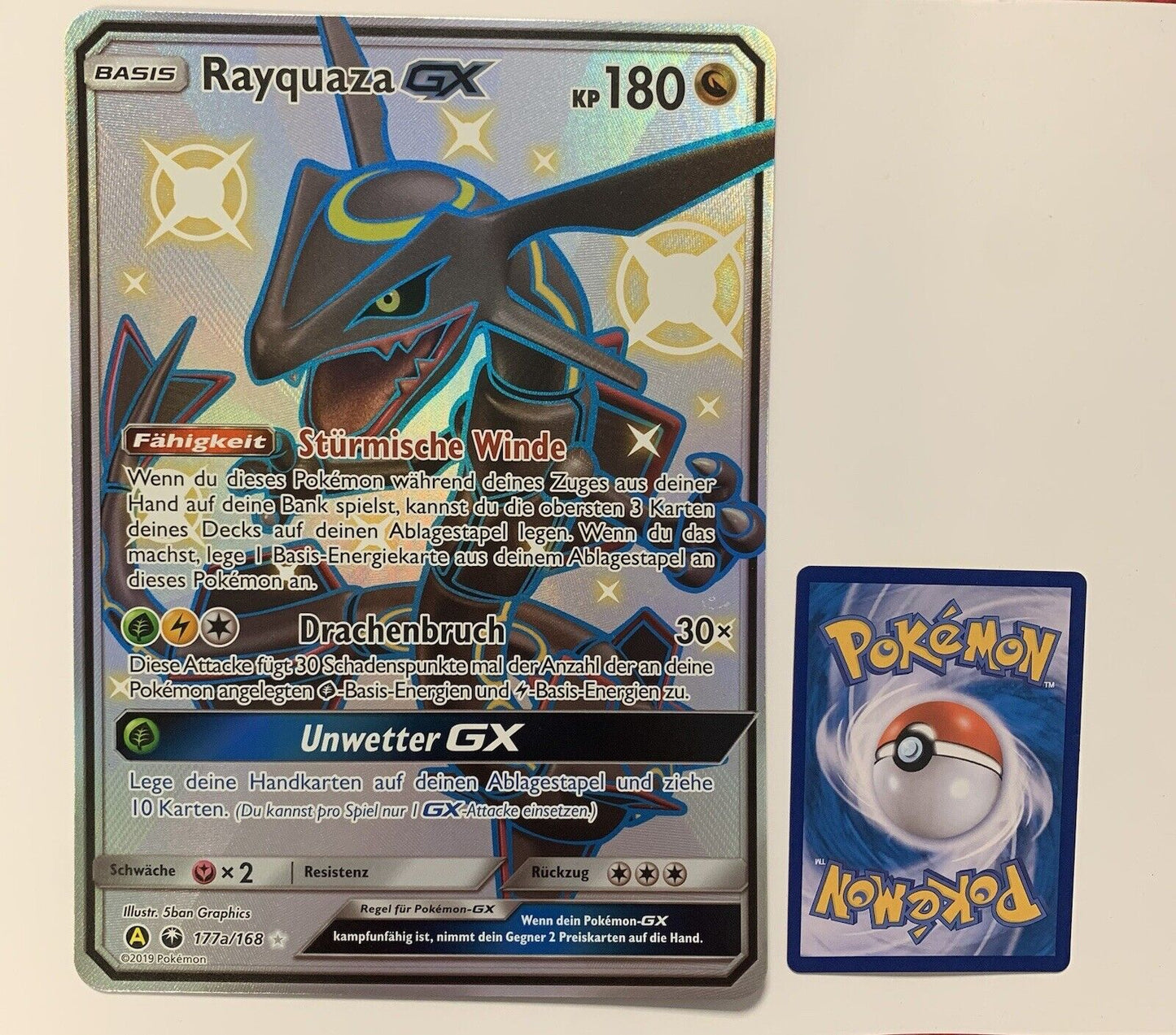 Pokemon Karte GX XXL Rayquaza 177a/168 Deutsch