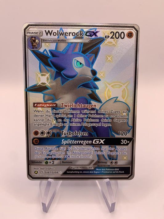 Pokemon Karte Gx Shiny Wolwerock SV67/SV94 Englisch