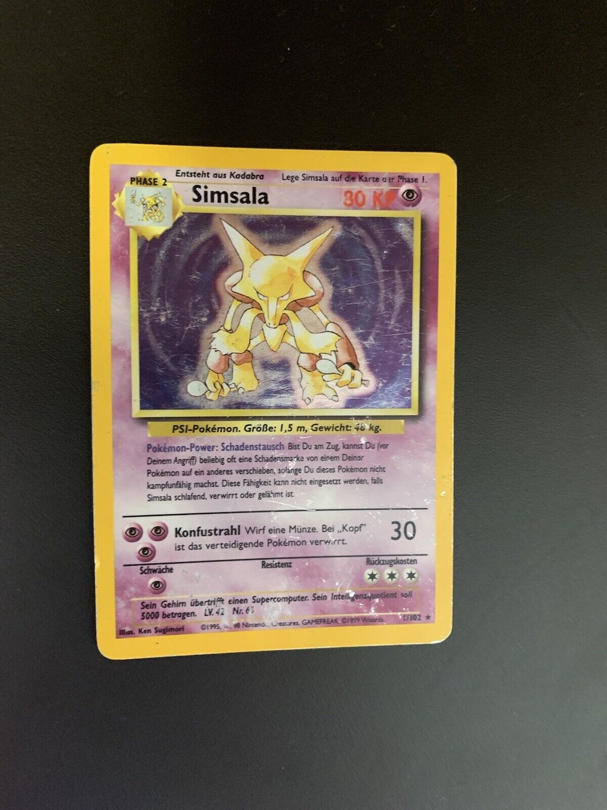 Pokemon Karte Holo Simsala 1/102 Deutsch