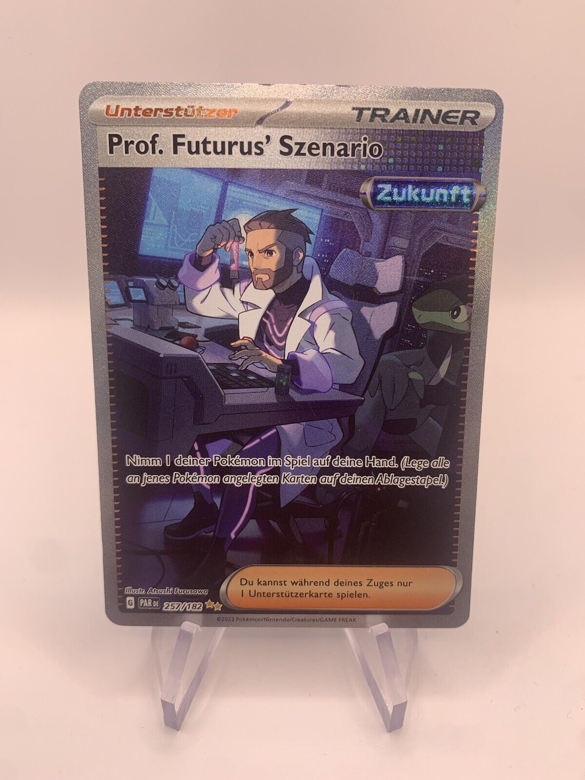 Pokemon Karte Trainer Alt-Art Prof. Futurus Szenario 257/183 Deutsch