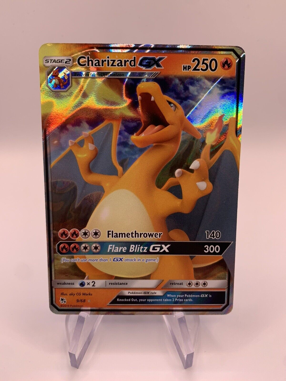 Pokemon Karte GX Glurak 9/68 Deutsch