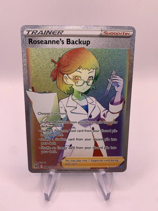 Pokemon Karte Trainer Rainbow Roseannes Backup 180/172 Englisch