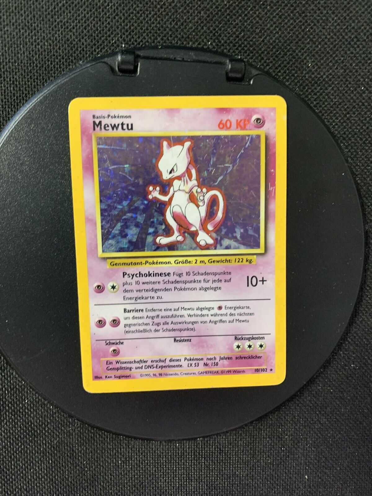 Pokemon Karte Holo Base-Set Mewtu 10/102 Deutsch