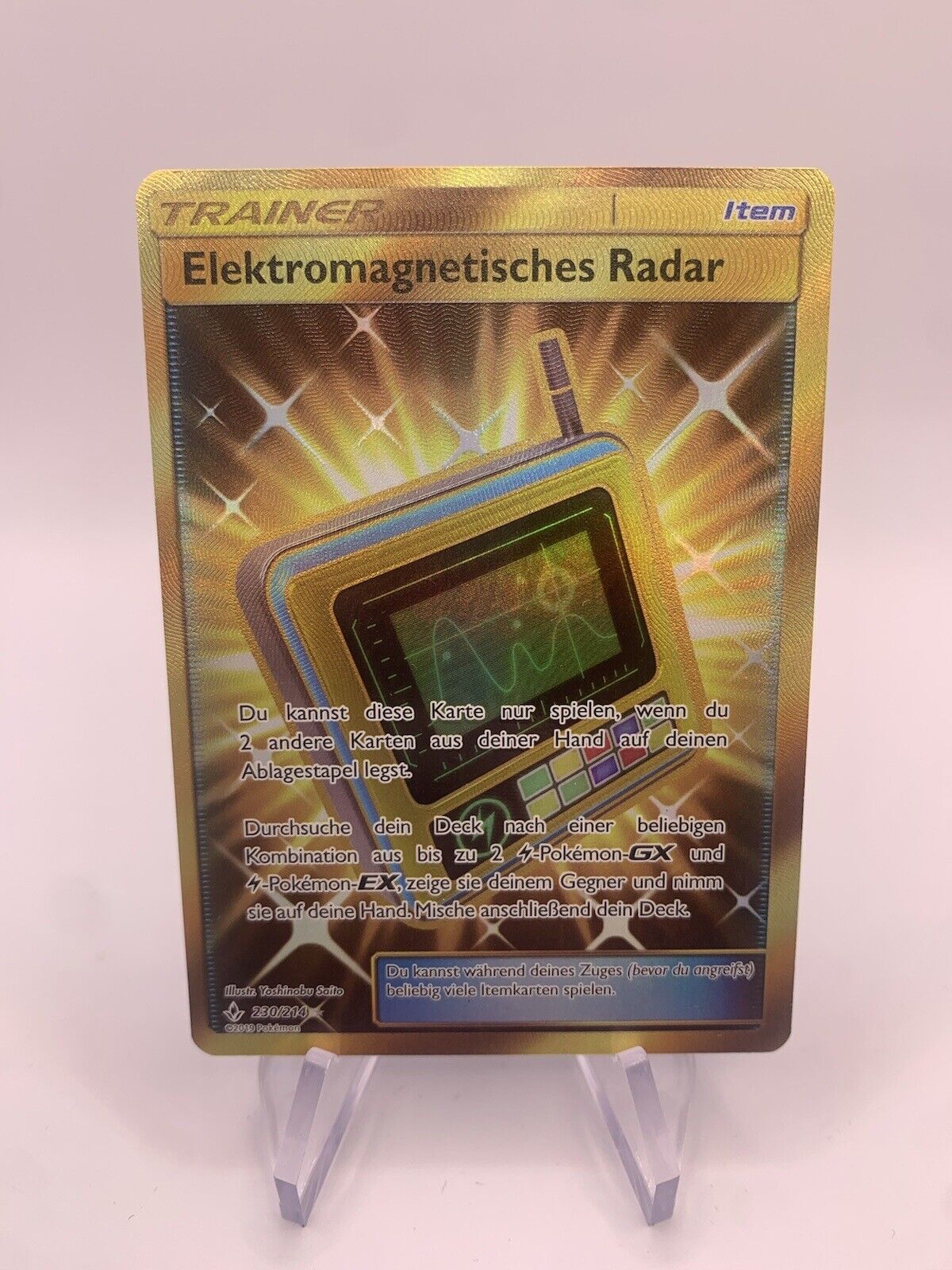 Pokemon Karte Trainer Gold Elektromagnetisches Radar 230/214 Deutsch