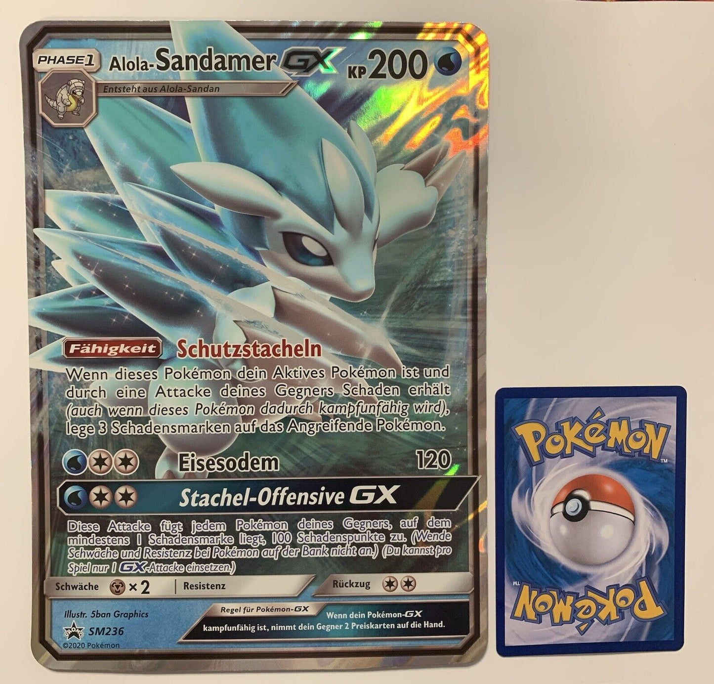 Pokemon Karte GX Promo XXL Alola-Sandamer SM236 Deutsch