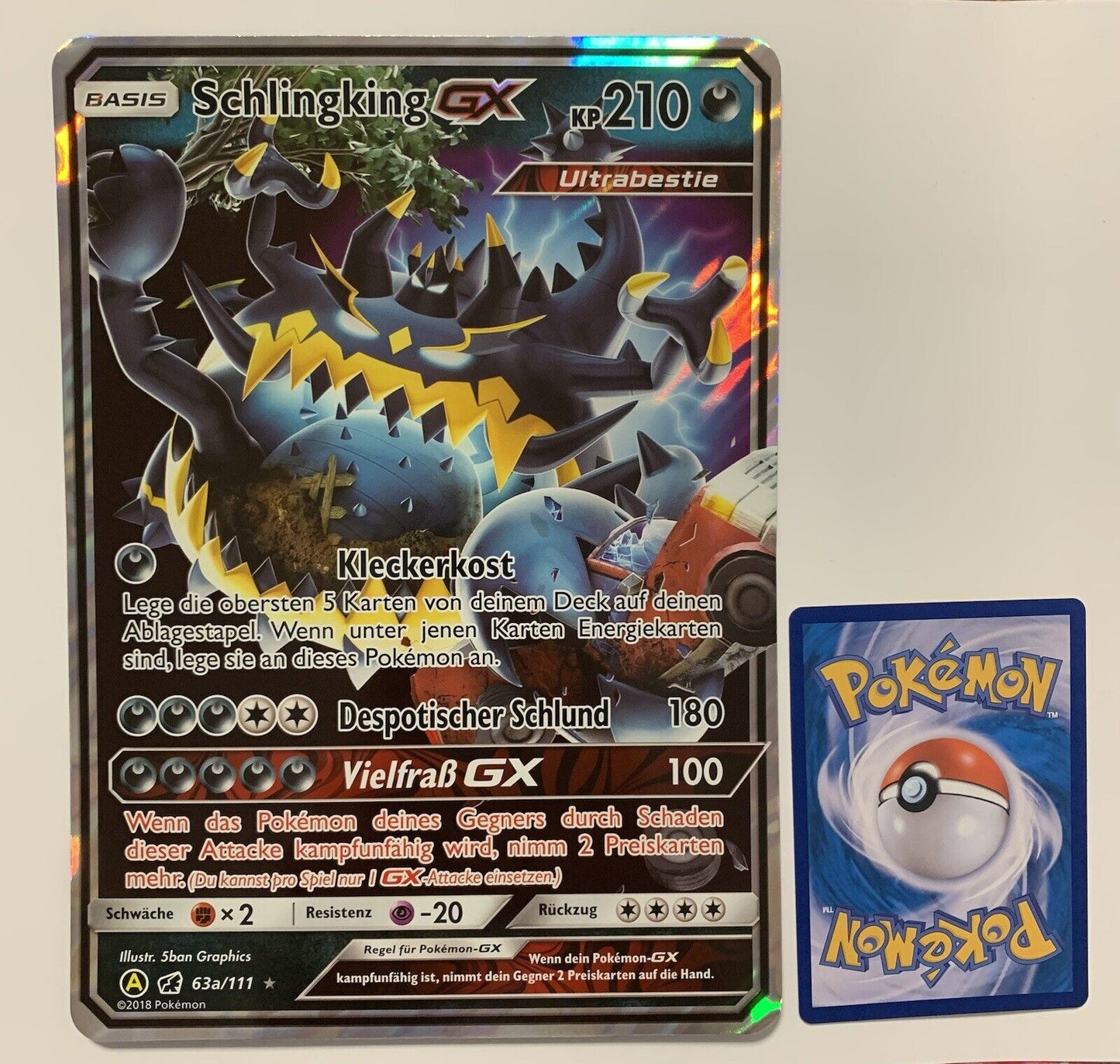 Pokemon Karte GX XXL Schlingking 63a/111 Deutsch