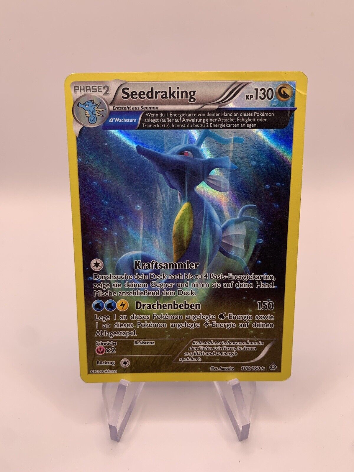 Pokemon Karte Holo Seedraking 108/160 Deutsch