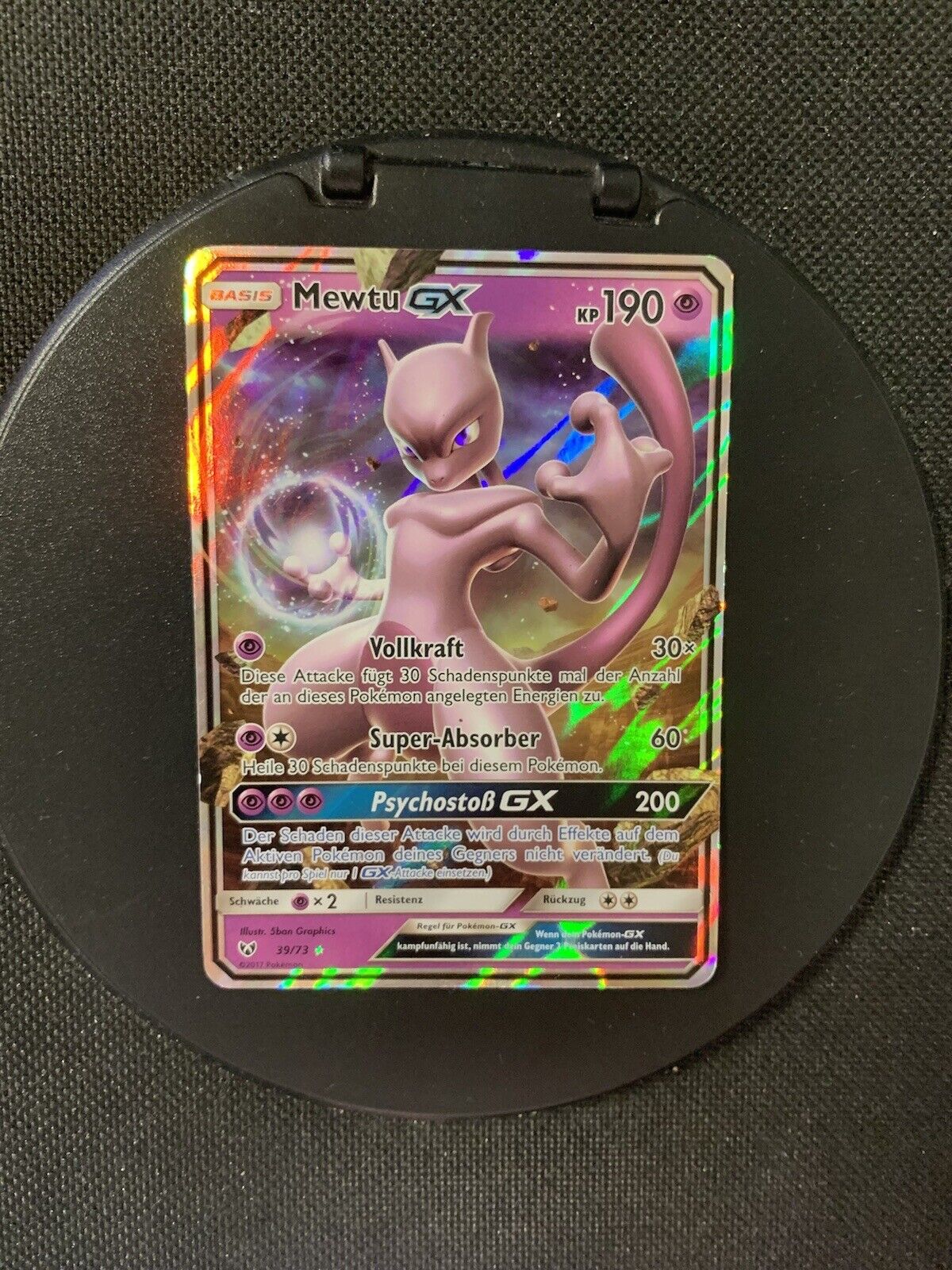 Pokemon Karte GX Mewtu 39/73 Deutsch