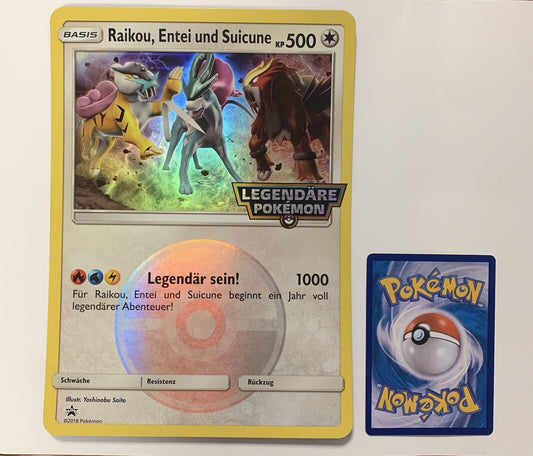 Pokemon Karte Promo XXL Raikou, Entei und Suicune Deutsch