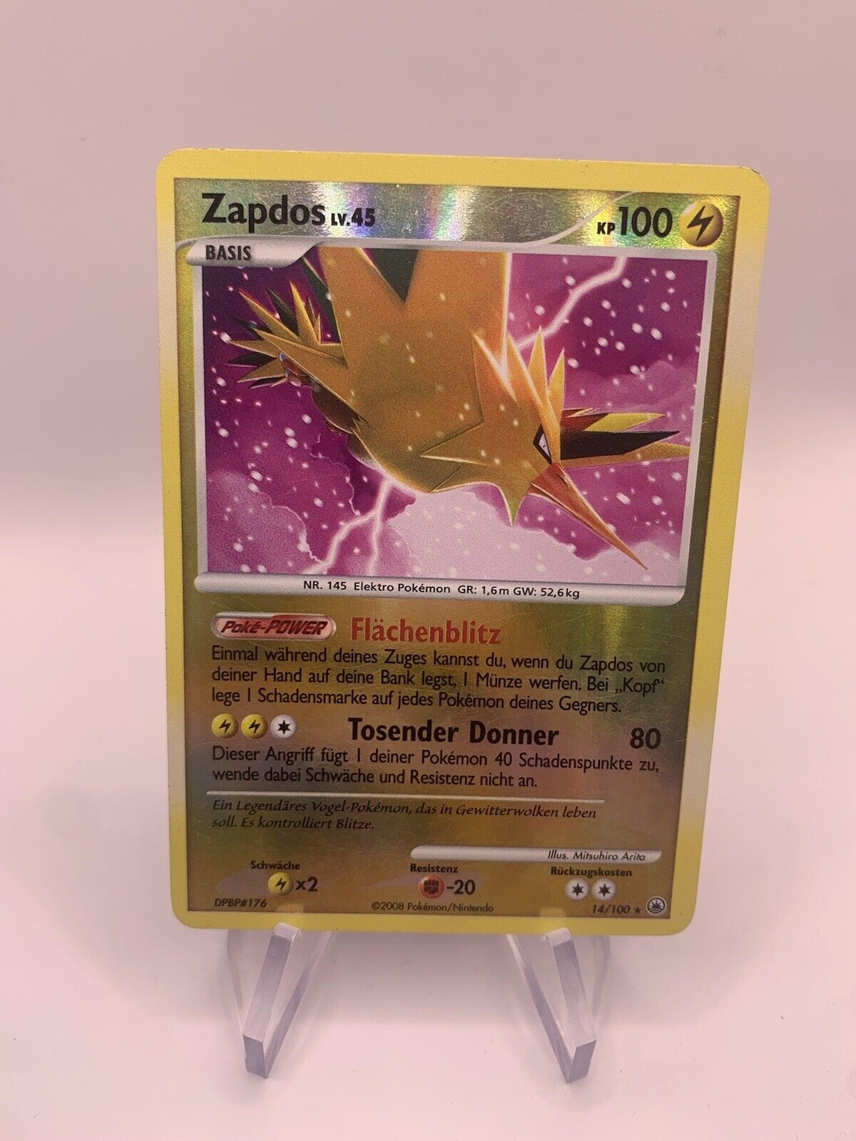 Pokemon Karte Revers Zapdos 14/100 Deutsch