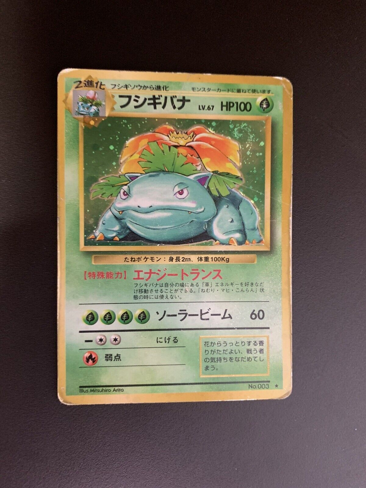 Pokemon Karte Holo Bisaflor No.3 Japanisch